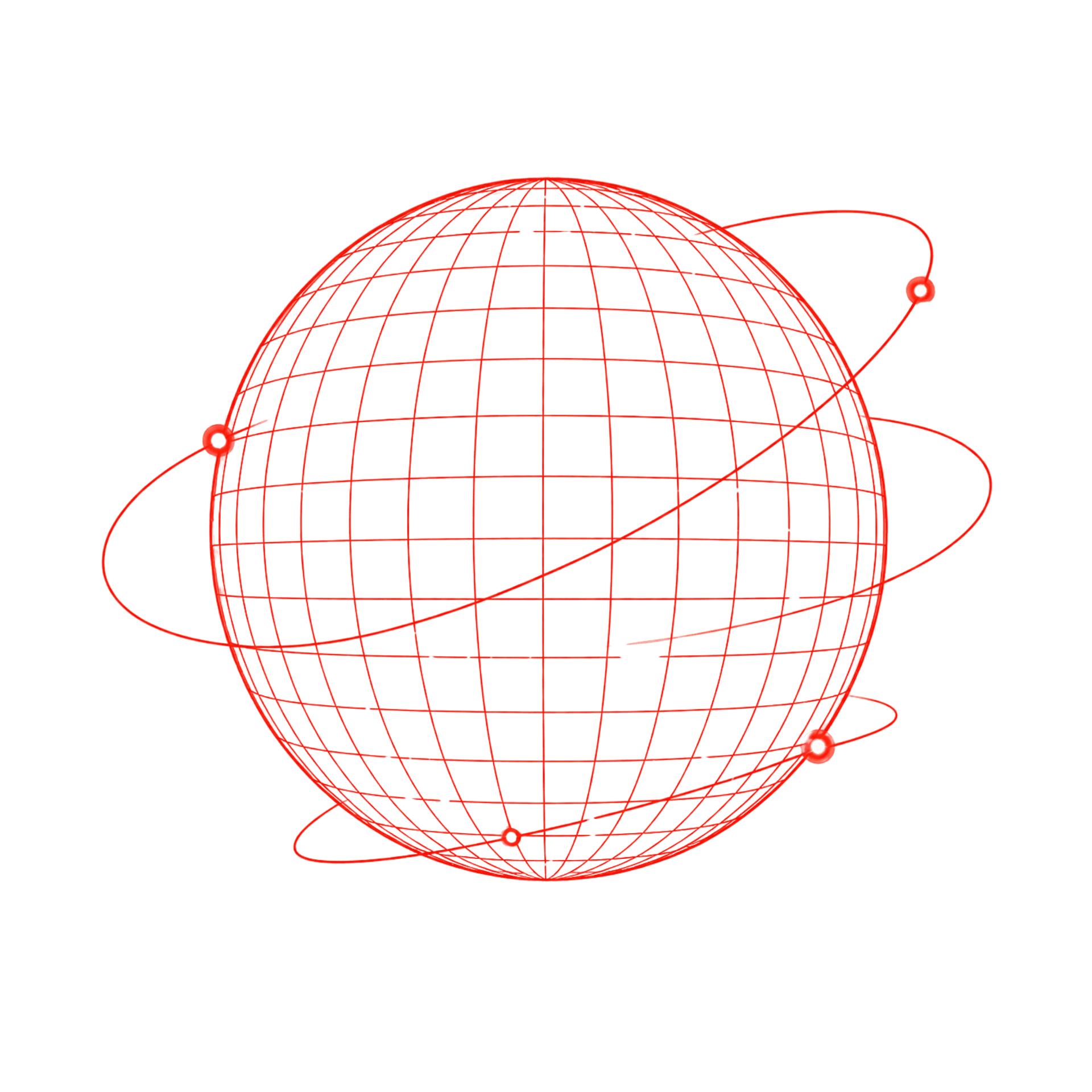 Orange wireframe globe showing opportunity movement
